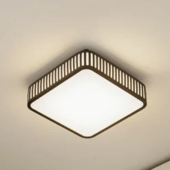 Lindby Lámpara LED de techo para exterior Lurinda, 26 cm, negro, IP44