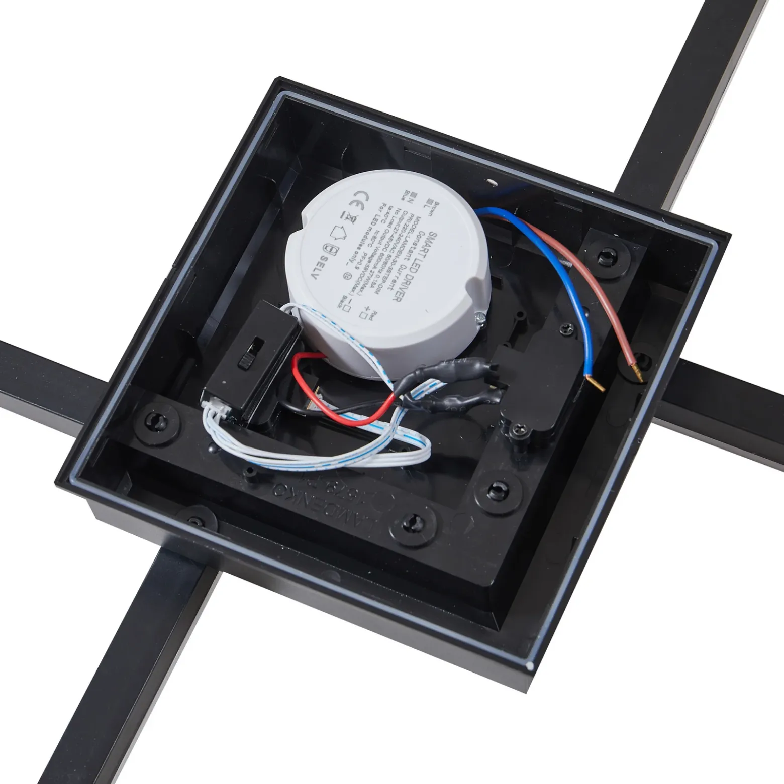 Lindby Lámpara LED de techo para exterior Finian, 48 cm x 48 cm, CCT atenuable
