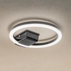 Lindby Lámpara LED de techo para exterior Finian, Ø 31 cm, CCT, atenuable