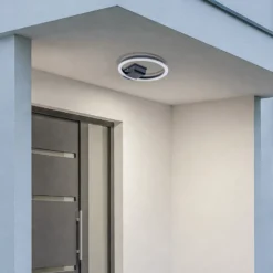 Lindby Lámpara LED de techo para exterior Finian, Ø 31 cm, CCT, atenuable