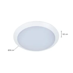 Lindby Lámpara LED de techo para exterior Naira, blanca, sensor, 30 cm, IP65