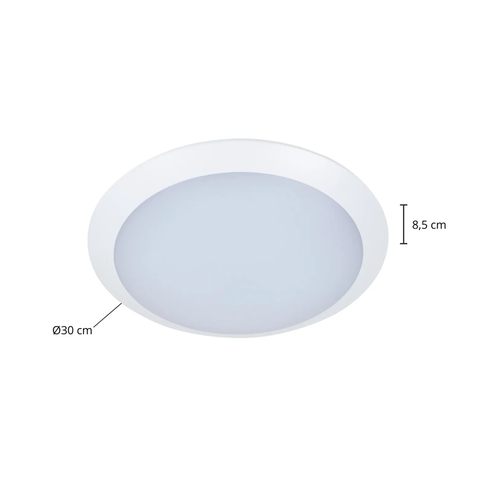 Lindby Lámpara LED de techo para exterior Naira, blanca, sensor, 30 cm, IP65