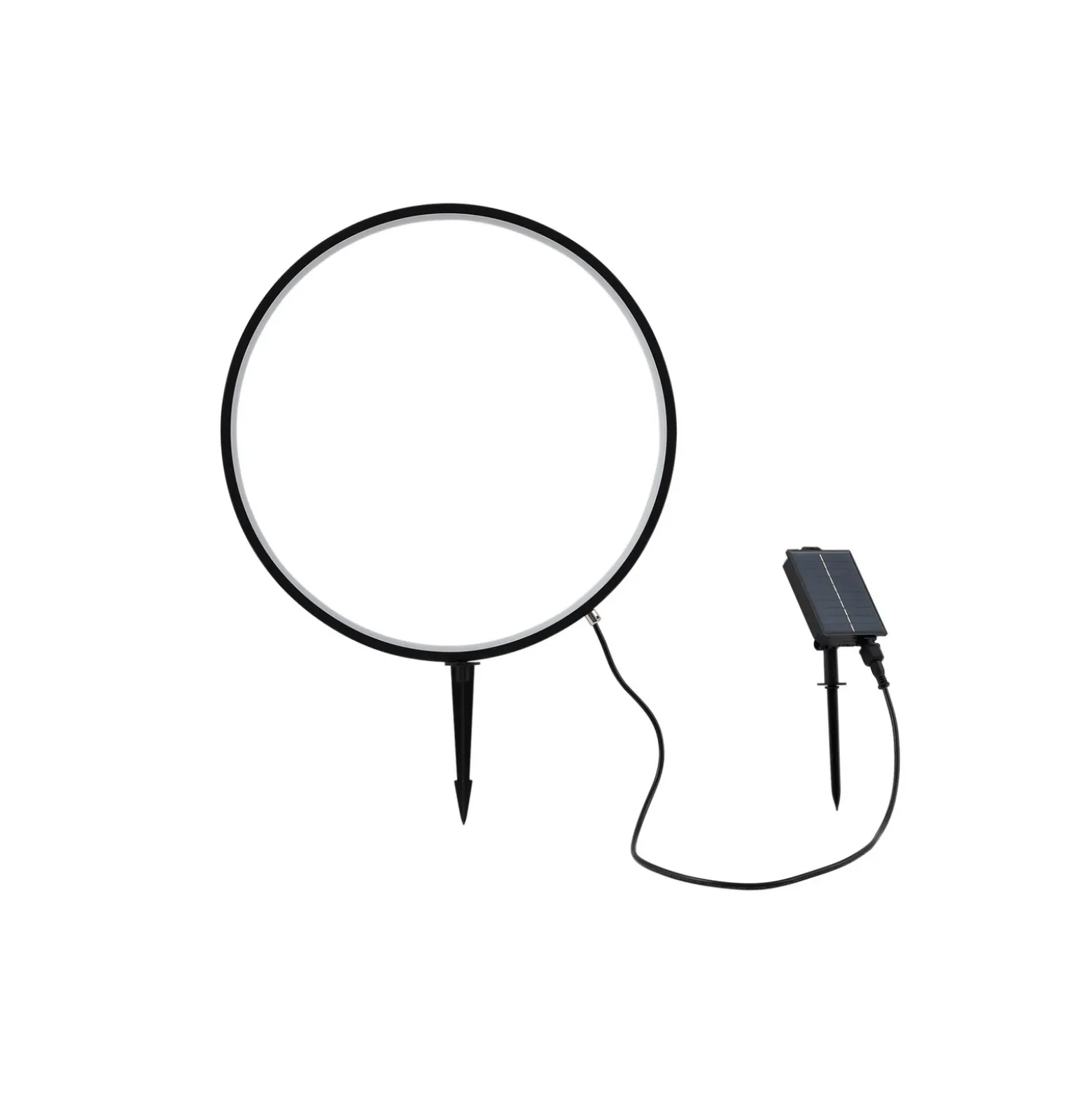 Lindby Lámpara LED solar con pica Syrene, 45 cm, negra, aluminio