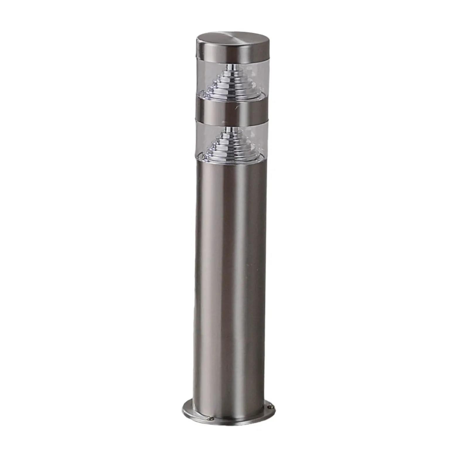 Lindby Lámpara sobremuro LED Lanea, 40 cm, gris, acero inoxidable, IP44