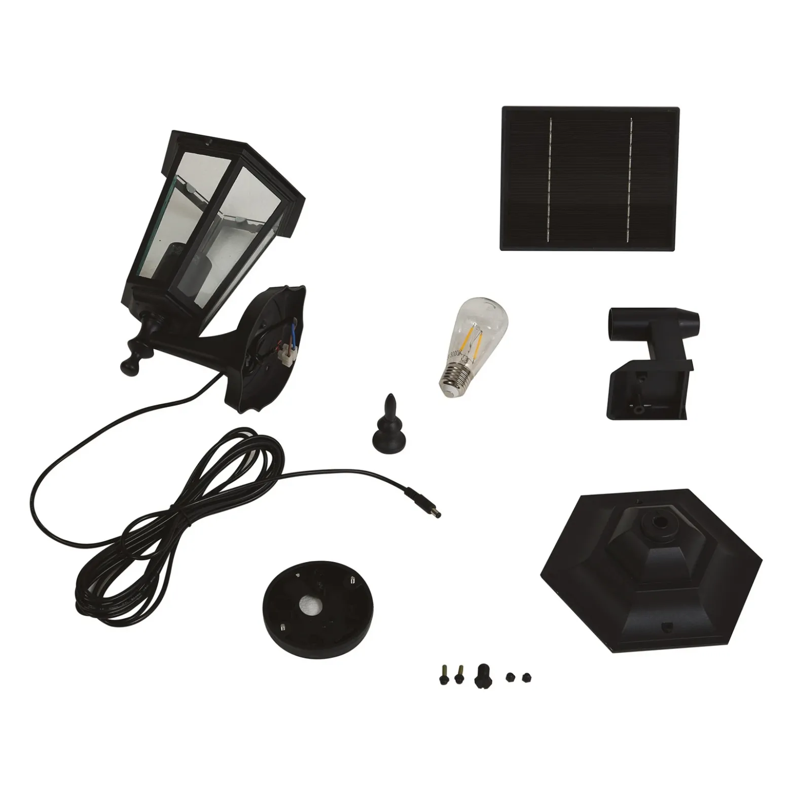 Lindby Lámpara solar LED de pared Sayata, negra, aluminio, farolillo