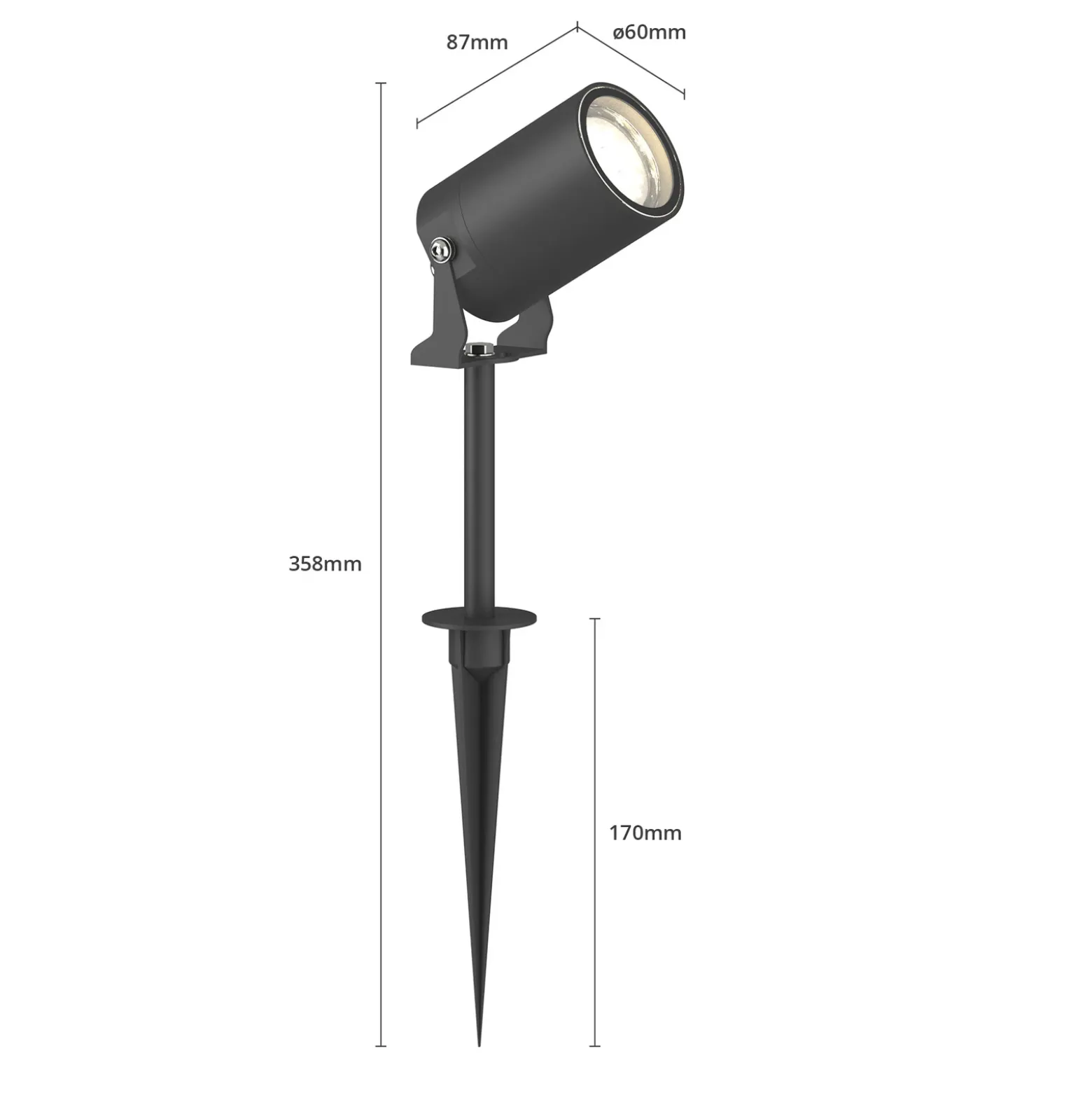 Lindby Lobelia foco con pica, GU10, IP65