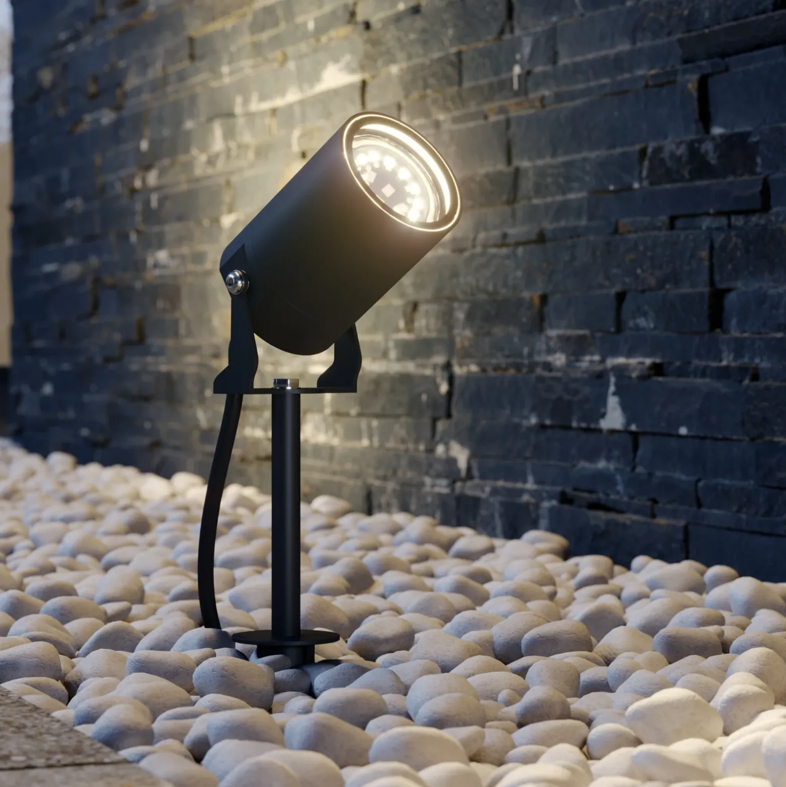 Lindby Lobelia foco con pica, GU10, IP65