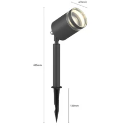 Lindby Margrit foco con pica, gris oscuro