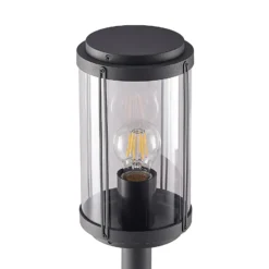 Lindby Ojali bolardo luminoso, redondo, gris oscuro