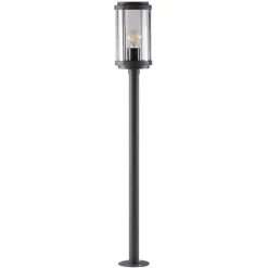 Lindby Ojali bolardo luminoso, redondo, gris oscuro