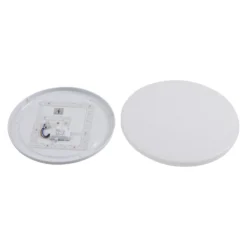 Lindby Plafón para exterior Astera, blanco, 3.000 K, Ø 33 cm