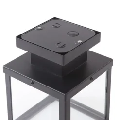 Lindby plafón para exterior Mandus, negro, acero inoxidable, 22 cm
