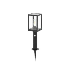 Lindby Relto, bolardo luminoso LED para caminos, sensor, pica para clavar en el