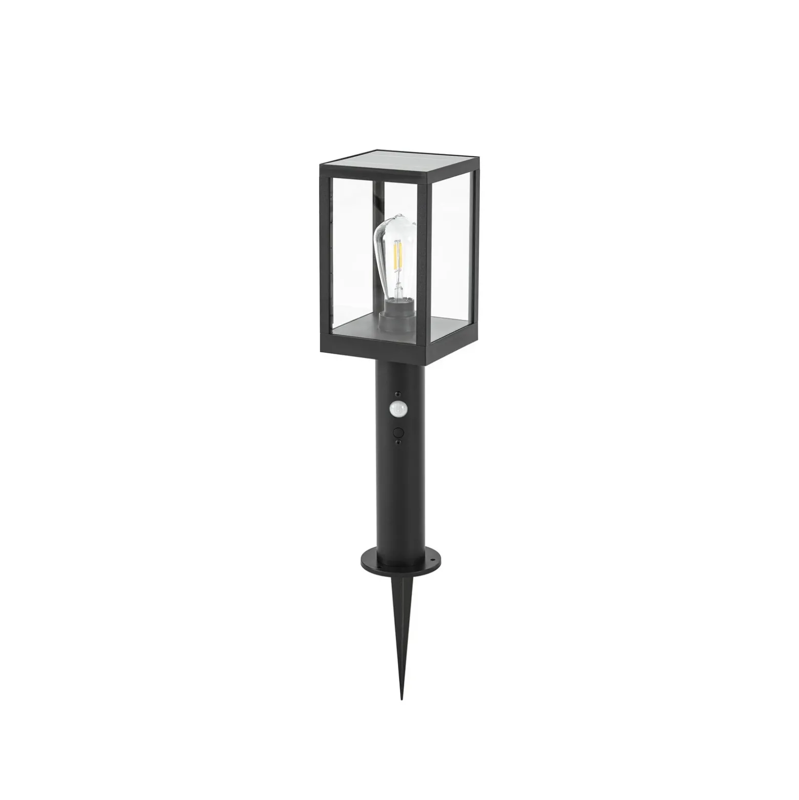Lindby Relto, bolardo luminoso LED para caminos, sensor, pica para clavar en el
