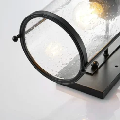 Lindby Rozalie aplique de pared, negro, metal, farol, 44cm