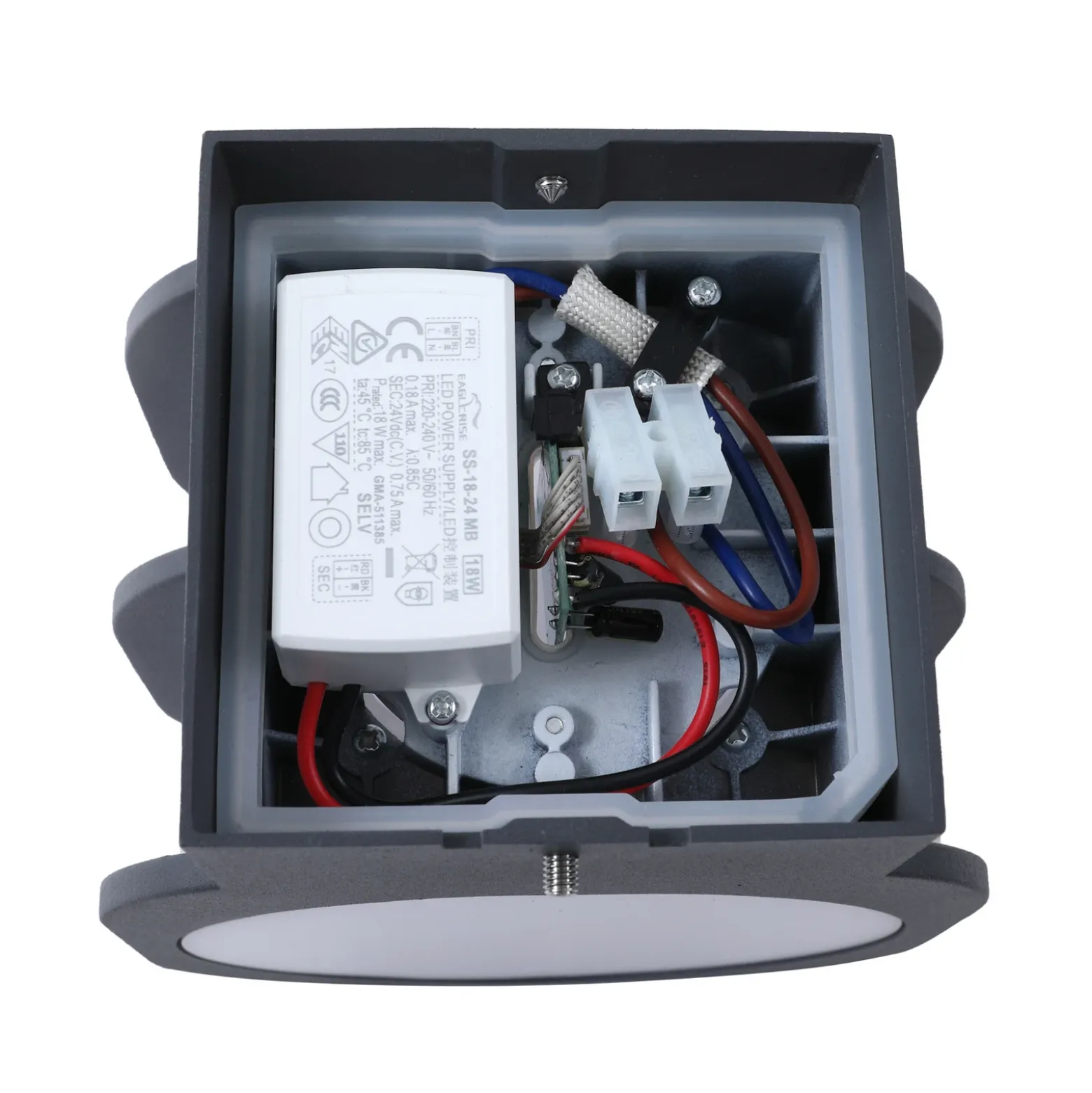Lindby Smart aplique LED para exterior Fyra, redondo, CCT, RGB, Tuya