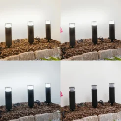 Lindby Smart baliza LED Kaelo, CCT, RGB, Tuya, 3er