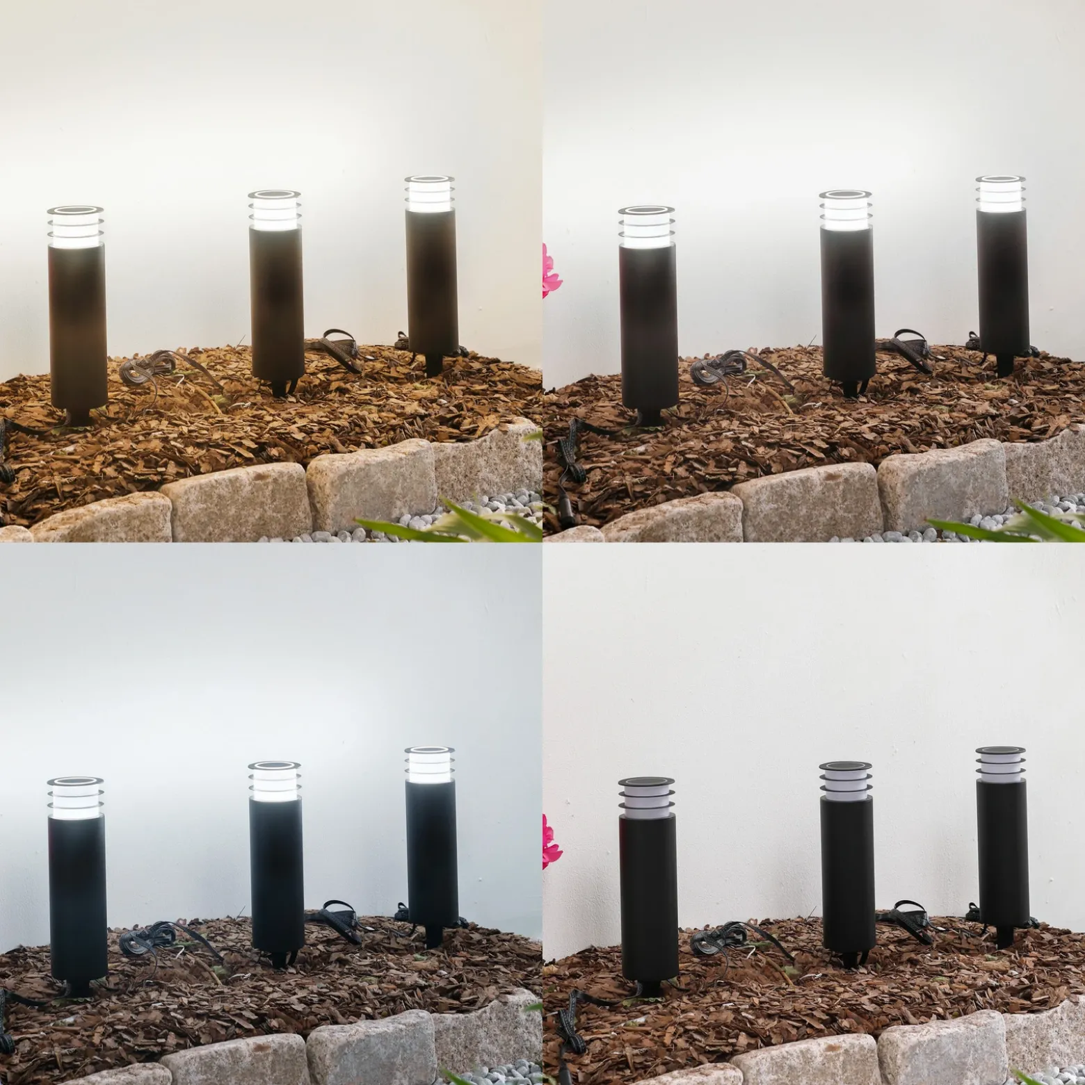 Lindby Smart baliza LED Kaelo, CCT, RGB, Tuya, 3er