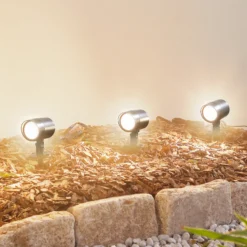 Lindby Smart LED foco con pica Nycta, RGB, Tuya, lote de 3