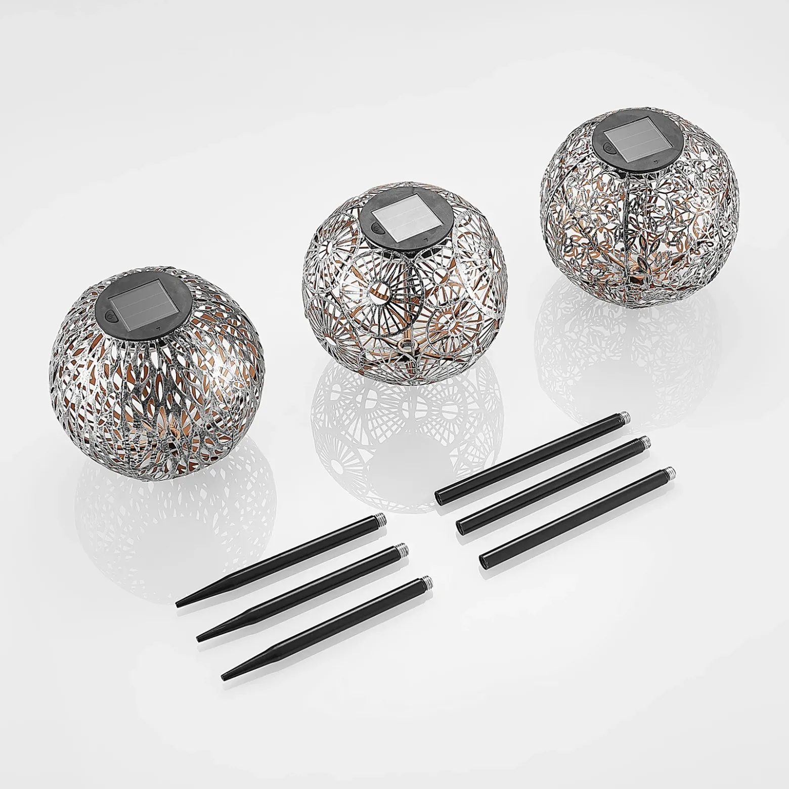 Lindby Vilani lámpara LED solar en set 3 ud