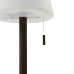 Linterna LED recargable Azalea de Lindby, blanca/marrón, 45 cm, CCT, IP44