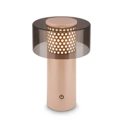 Linterna LED recargable Brilo unplugged Gila, antracita/beige, 21 cm