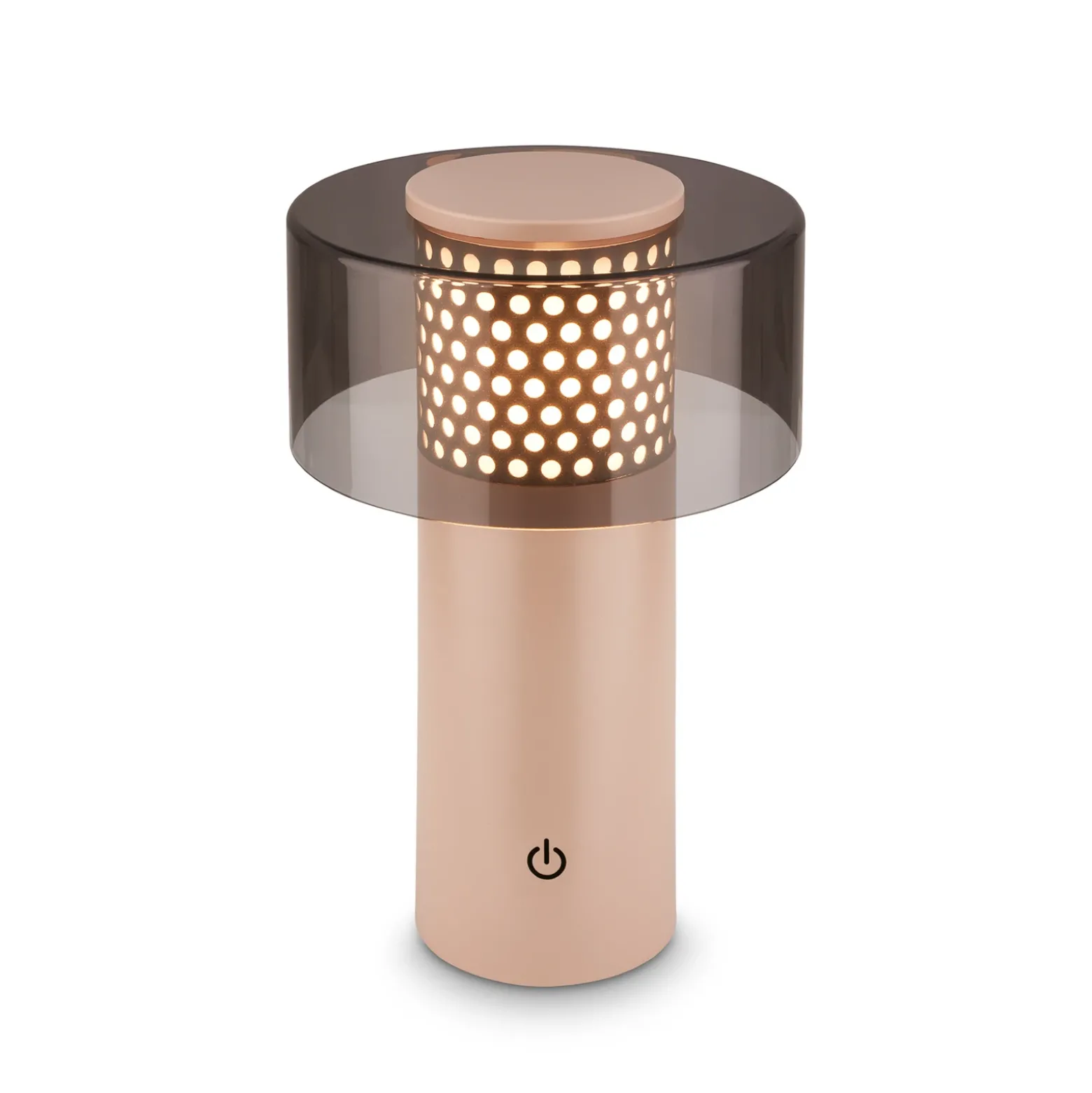 Linterna LED recargable Brilo unplugged Gila, antracita/beige, 21 cm