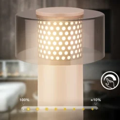 Linterna LED recargable Brilo unplugged Gila, antracita/beige, 21 cm