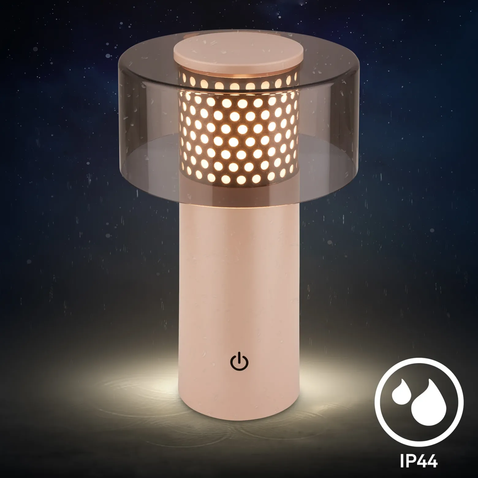 Linterna LED recargable Brilo unplugged Gila, antracita/beige, 21 cm