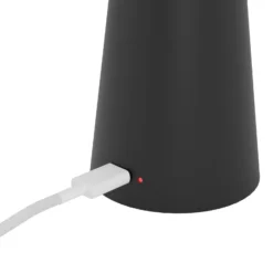 Linterna LED recargable Piccola, negra, altura 28 cm, metal, IP54