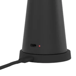 Linterna LED recargable Piccola, negra, altura 28 cm, metal, IP54