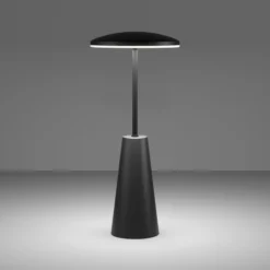 Linterna LED recargable Piccola, negra, altura 28 cm, metal, IP54