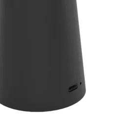 Linterna LED recargable Piccola, negra, altura 28 cm, metal, IP54