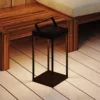 Linterna solar LED PURE, negra, USB, metal, altura 42 cm