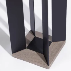 Linterna solar Teckalu, aluminio negro, 65,5 cm