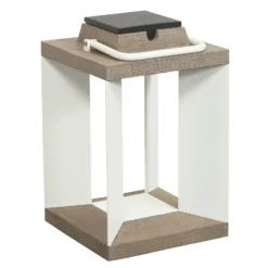 Linterna solar Teckalu, Duratek/blanco, 36,5cm