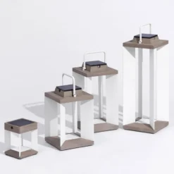 Linterna solar Teckalu, Duratek/blanco, 36,5cm
