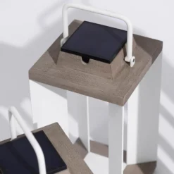 Linterna solar Teckalu, Duratek/blanco, 36,5cm
