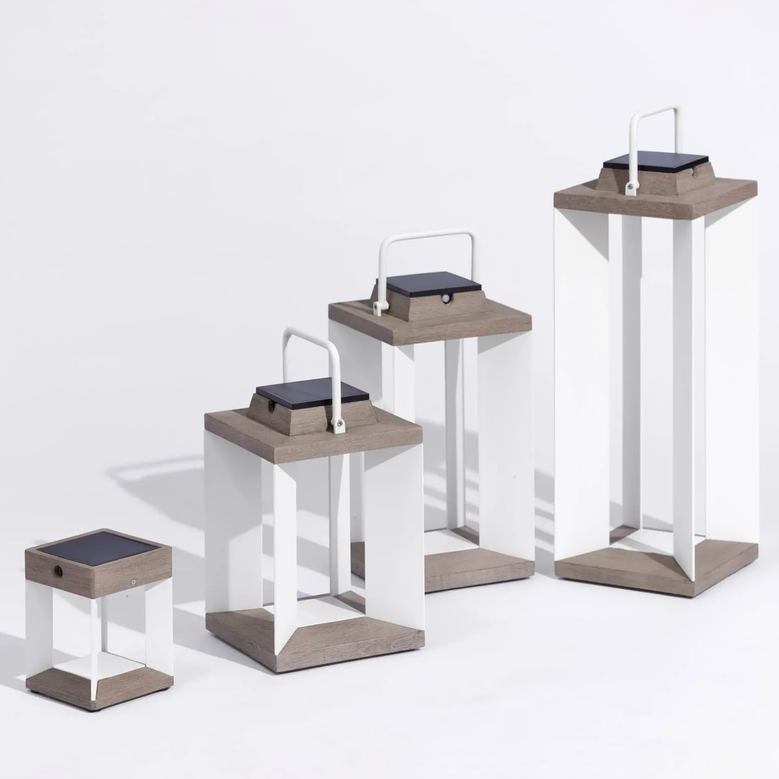 Linterna solar Teckalu, Duratek/blanco, 45,5cm