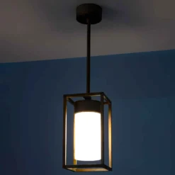 Lámpara colgante Cubic³ 3368 latón/opalino