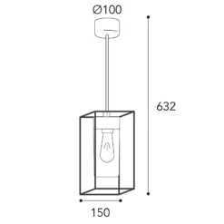 Lámpara colgante Cubic³ 3368 latón/transparente