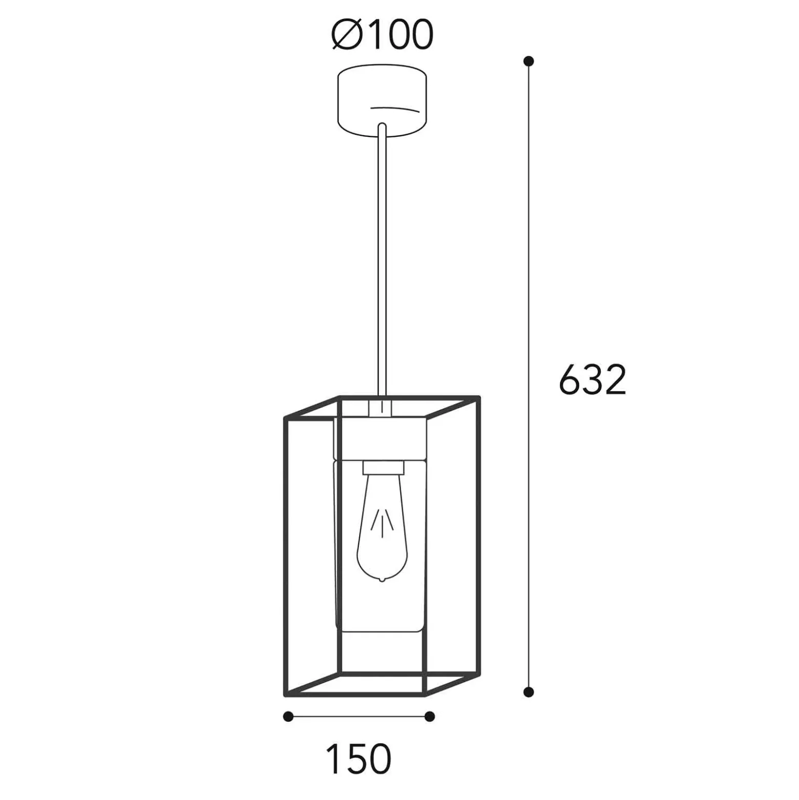 Lámpara colgante Cubic³ 3368 latón/transparente