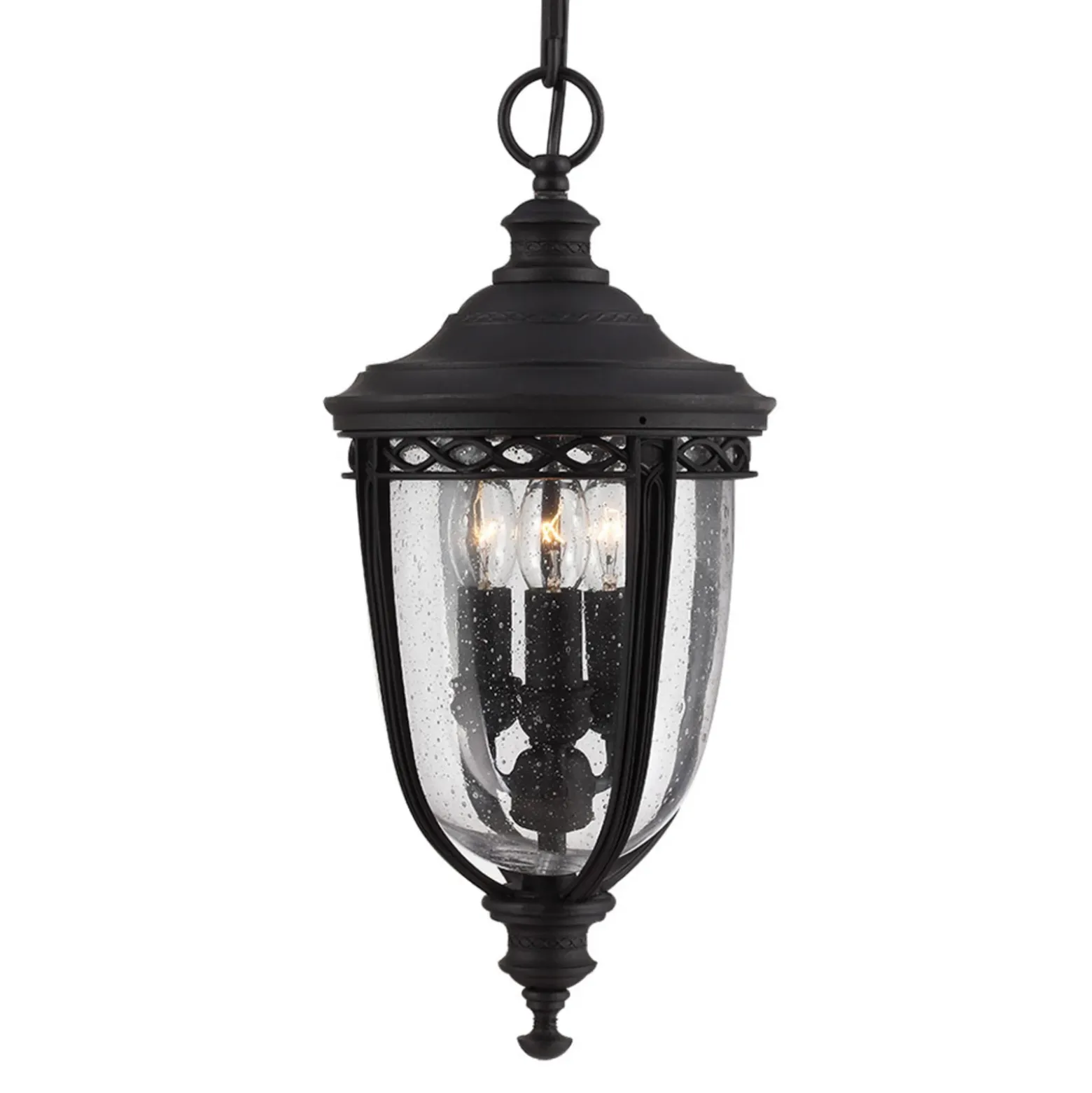 Lámpara colgante English Bridle exterior, negro