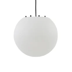 Lámpara colgante exterior Alea de Lindby, blanca, plástico, Ø 38 cm