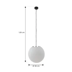 Lámpara colgante exterior Alea de Lindby, blanca, plástico, Ø 38 cm