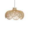 Lámpara colgante exterior Belle, ratán natural, Ø 43 cm, enchufe IP44