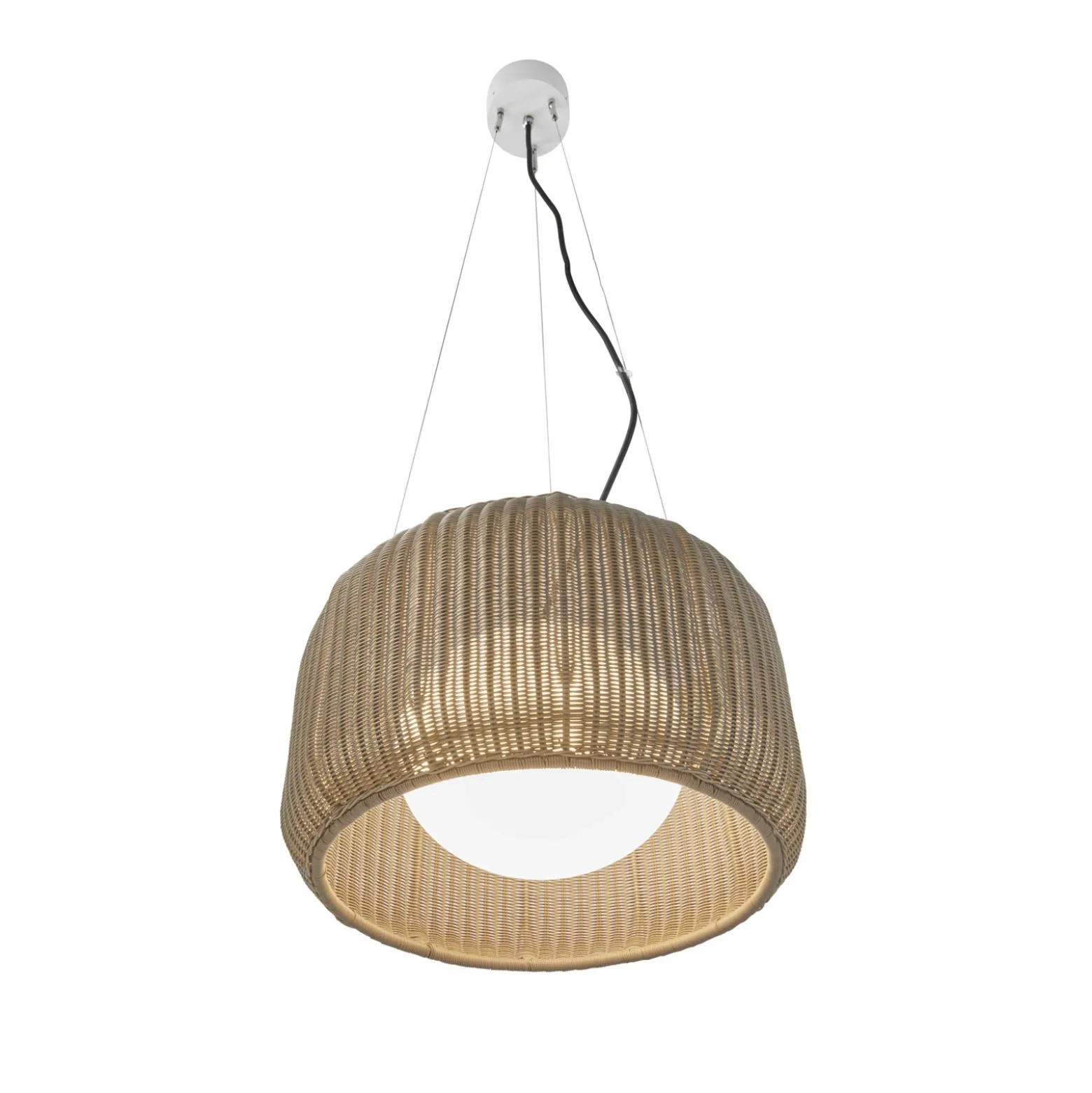Lámpara colgante exterior Bover LED Fora S, blanco natural/beige, Ø 50 cm