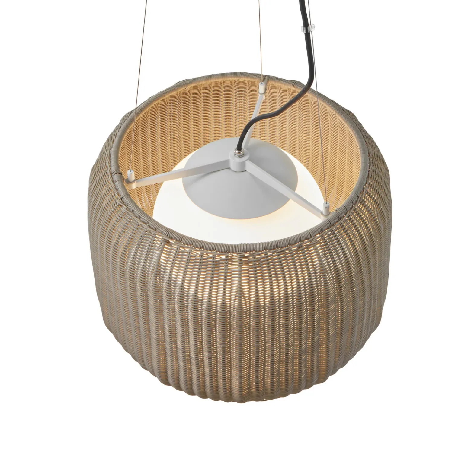 Lámpara colgante exterior Bover LED Fora S, blanco natural/beige, Ø 50 cm