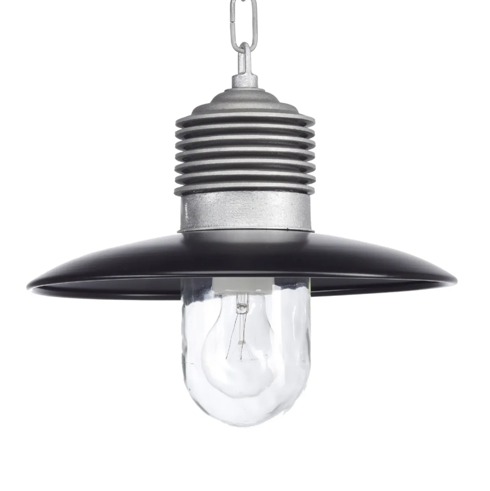 Lámpara colgante exterior clásica Ampere aluminio/negro