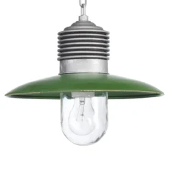 Lámpara colgante exterior clásica Ampere aluminio/verde